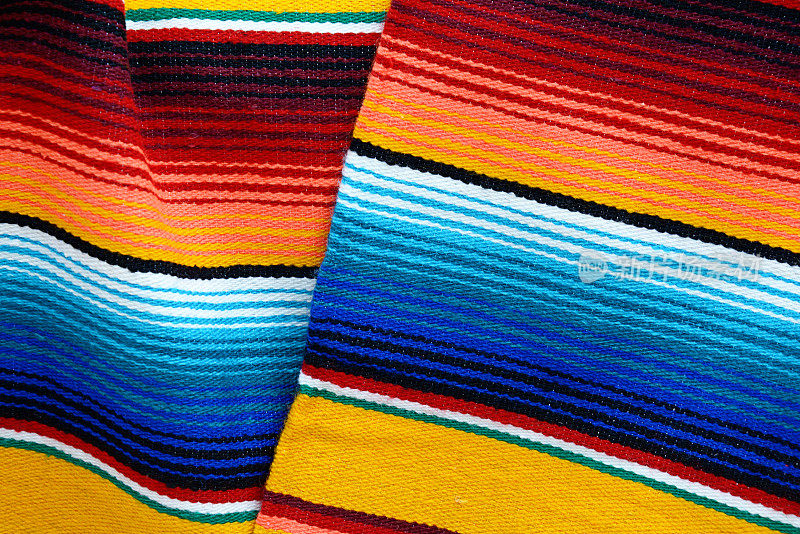 墨西哥Cinco de Mayo节Sarape纺织品背景
